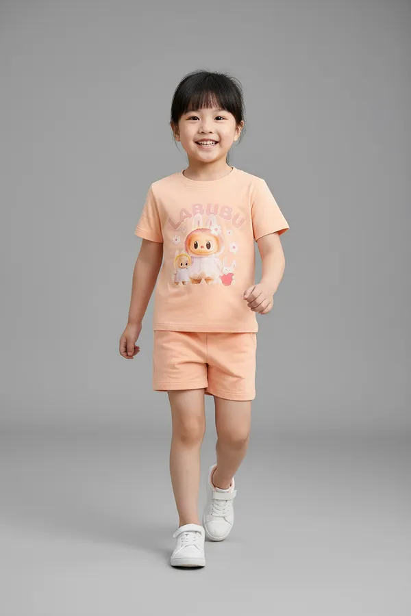Kids_Girls_T_Shirt_Peach_Cskt211