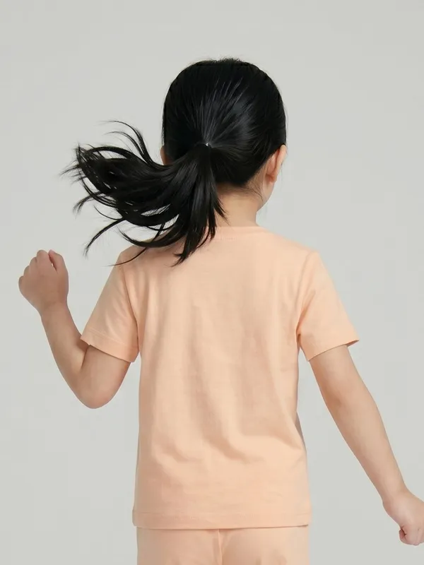 Kids_Girls_T_Shirt_Peach_Cskt211