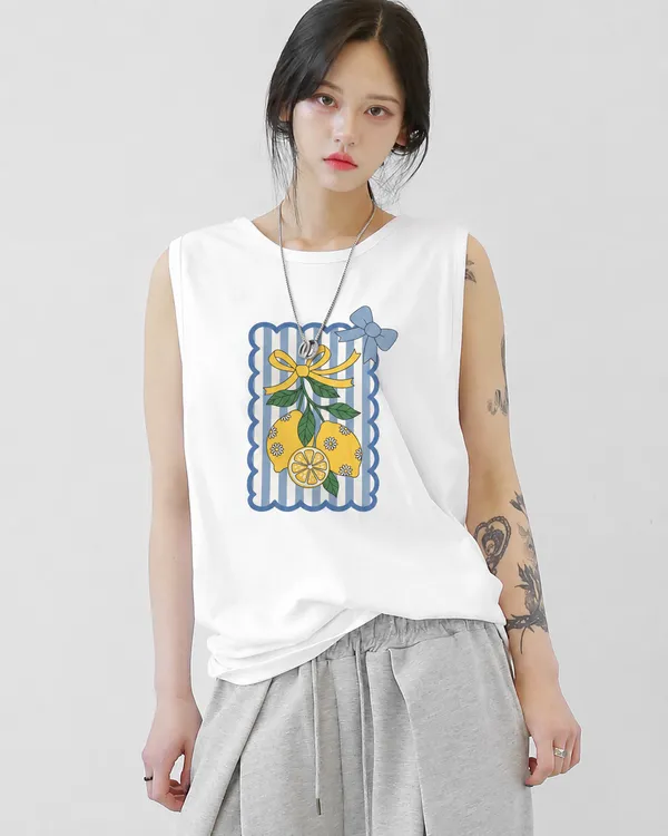 Lemon_Charm_Tank_Tees_White