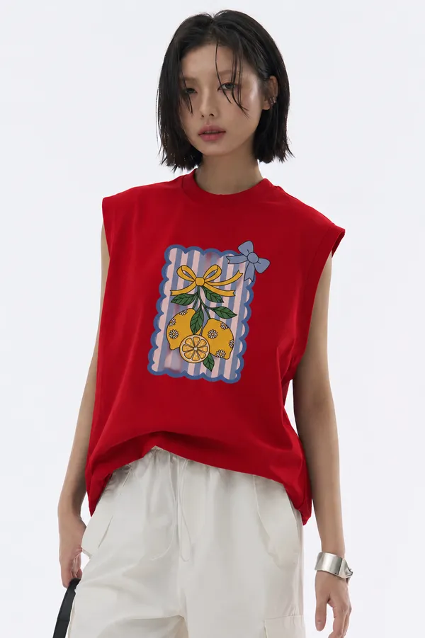 Lemon_Charm_Tank_Tees_Red