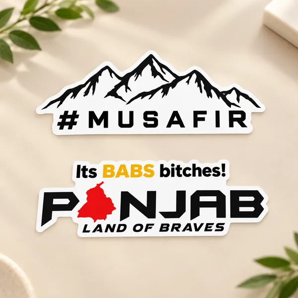 Musafir_Mountain_Range_Vinyl_Decal_For_Cars_Waterproof_Self_Adhesive_White_&_Punjab_Sticker_With_Red_Map_For_Car_Vinyl_Exterior_Sticker_Decal_White_Red_Pack_Of_2