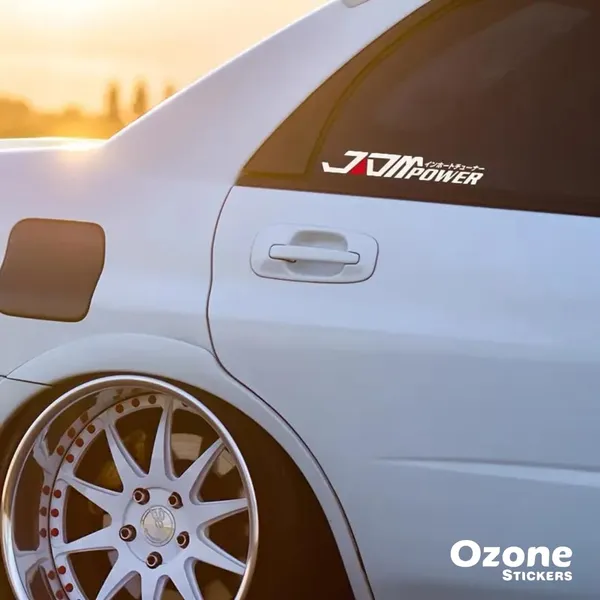 Jdm_Power_Car_Decal_Vinyl_Exterior_Design_Sticker_Pack_Of_2_White