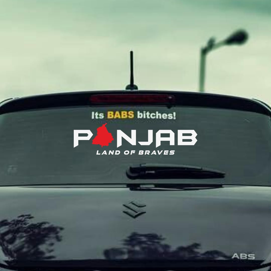 Punjab_Sticker_With_Red_Map_For_Car_Vinyl_Exterior_Sticker_Decal_White_Red