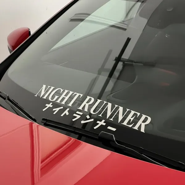 Night_Runner_Jdm_Windshield_Decal_Japanese_Katakana_Car_Sticker_White_Vinyl_Glossy_Finish_Rectangular_Available_In_2_Sizes_Large