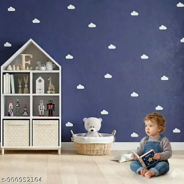 Ozone_Stickers_Cloud_Wall_Stickers_For_Kids_Room_&_Nursery_Decor,_White,_Vinyl,_Self_Adhesive,_39_Pcs