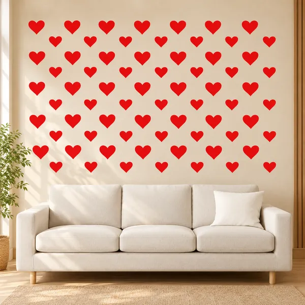 Vinyl_Heart_Print_Wall_Sticker_Set_Of_70_Red