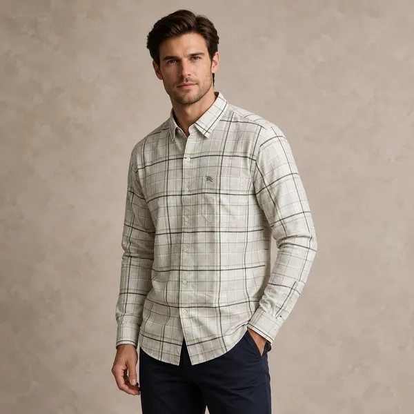 Green_Linen_Oxford_Full_Sleeve_Checked_Shirt_For_Men