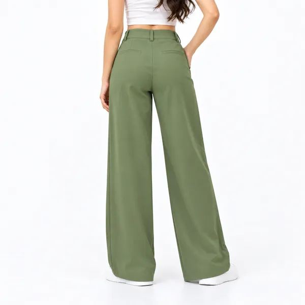 Olive_Green_Cotton_Wide_Leg_Korean_Pants_For_Women
