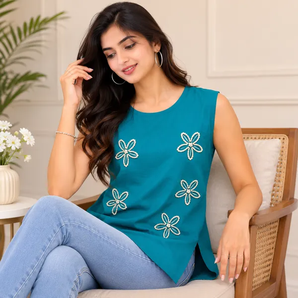 Sky_Blue_Cotton_Embroidered_Sleeveless_Top_For_Women