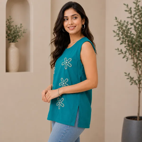 Sky_Blue_Cotton_Embroidered_Sleeveless_Top_For_Women