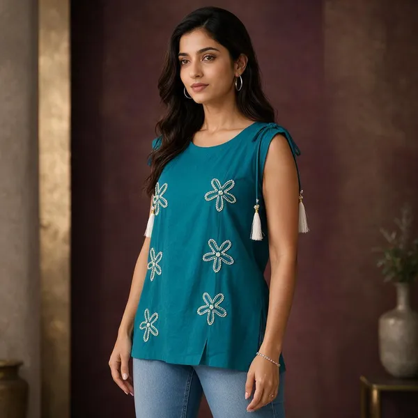 Sky_Blue_Cotton_Embroidered_Sleeveless_Top_For_Women