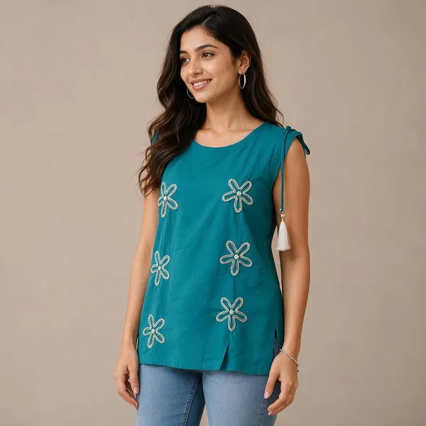Sky_Blue_Cotton_Embroidered_Sleeveless_Top_For_Women