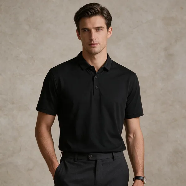 Black_Polyester_Blend_Regular_Fit_Polo_T-Shirt_For_Men
