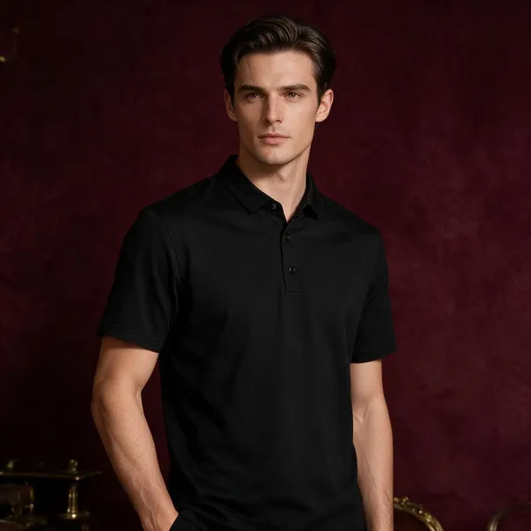 Black_Polyester_Blend_Regular_Fit_Polo_T-Shirt_For_Men