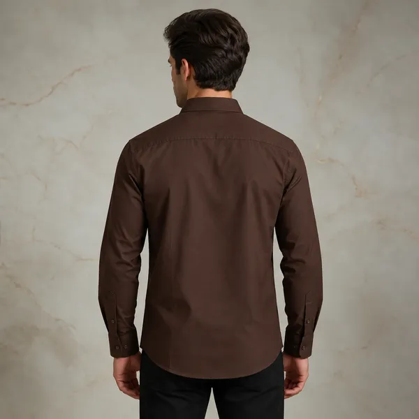 Brown_Lycra_Cotton_Full_Sleeve_Casual_Shirt_For_Men