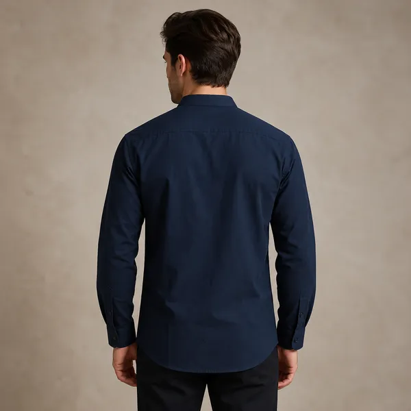 Navy_Blue_Linen_Mandarin_Collar_Kurta_For_Men