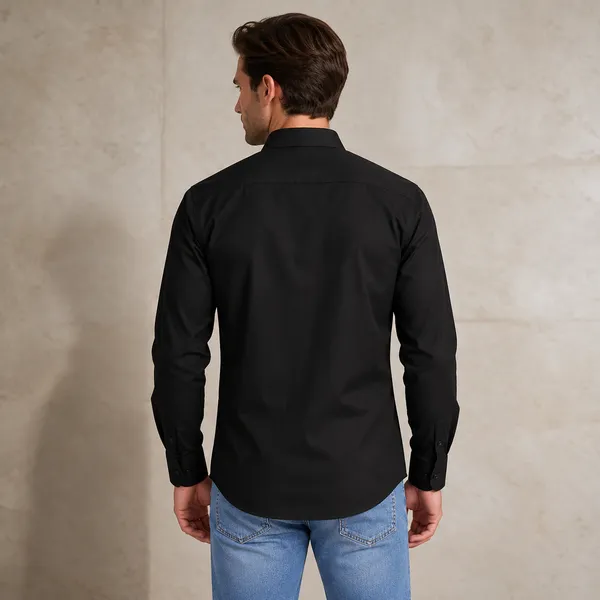 Black_Lycra_Cotton_Regular_Fit_Casual_Shirt_For_Men