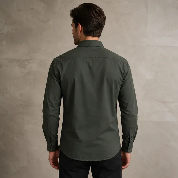 Bottle_Green_Stretchable_Full_Sleeve_Casual_Shirt_For_Men