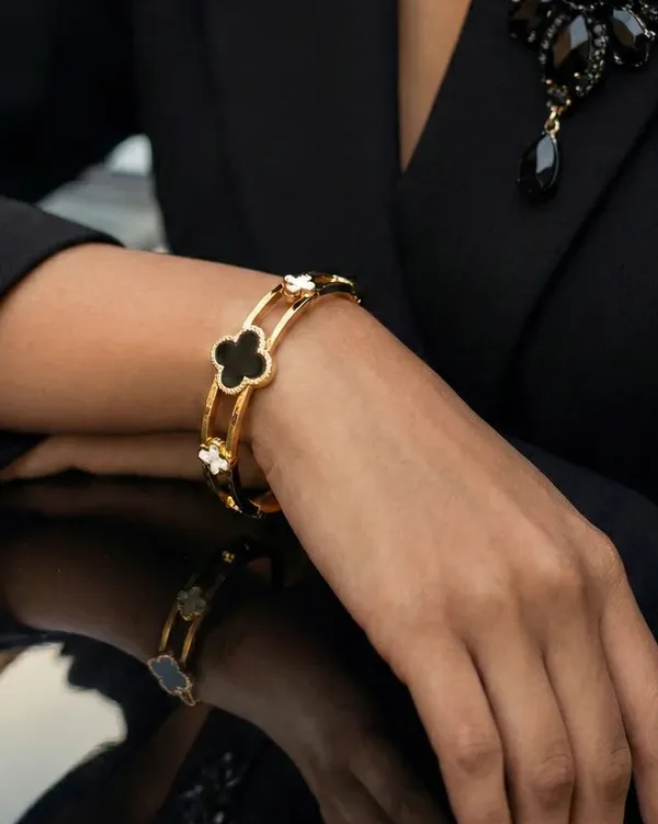 Black_Clover_Open_Cuff_Bracelet_Gold_Tone_Finish