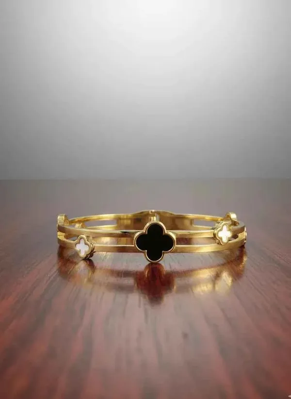 Black_Clover_Open_Cuff_Bracelet_Gold_Tone_Finish