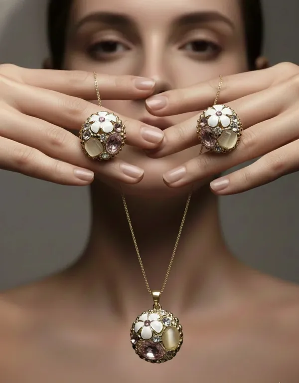 Floral_Crystal_Pendant_Set_Gold_Tone_Finish