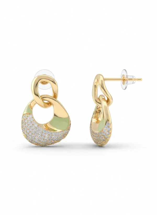 Infinite_Glow_Link_Earrings_Gold_Tone_Statement_Jewellery