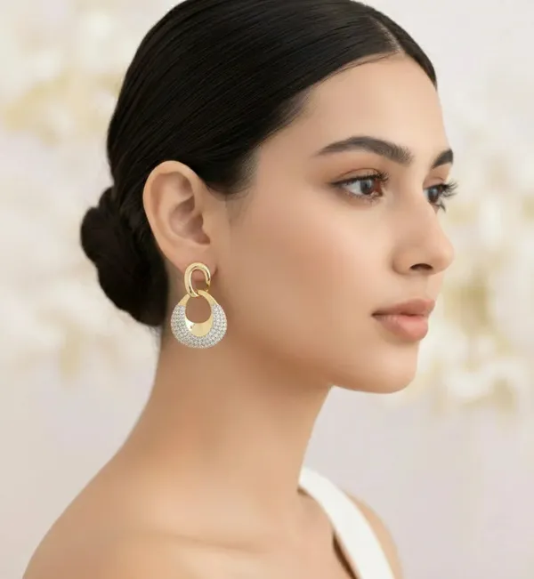Infinite_Glow_Link_Earrings_Gold_Tone_Statement_Jewellery