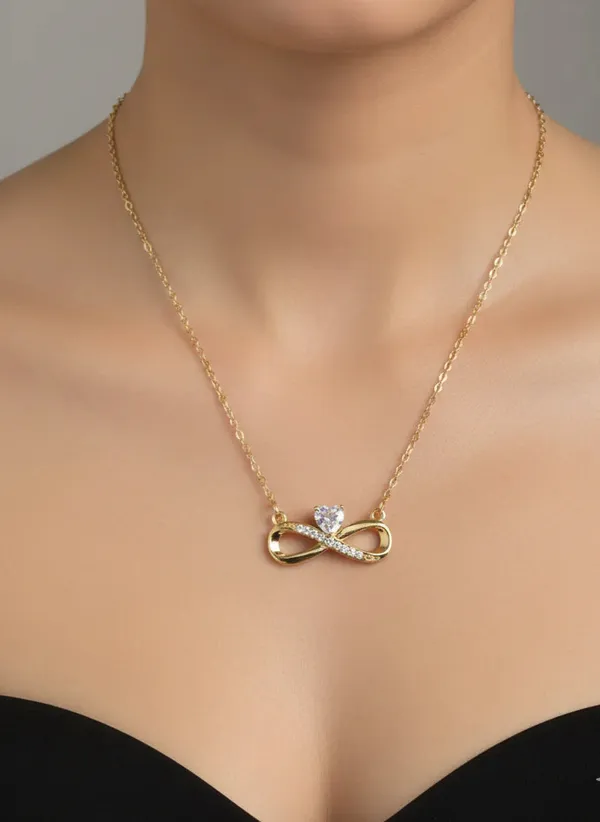 Infinity_Jewellery_Set_Necklace_Earrings_In_Gold_Tone_Finish