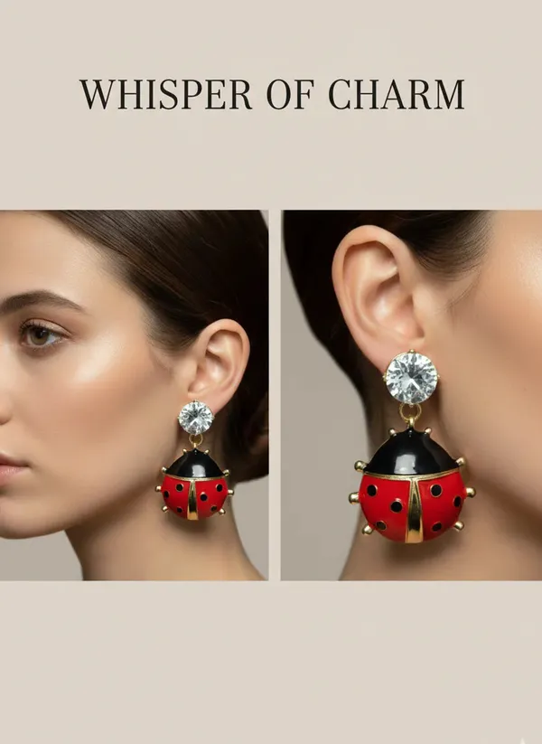 Ladybug_Drop_Earrings_Gold_Plated_Statement_Jewellery