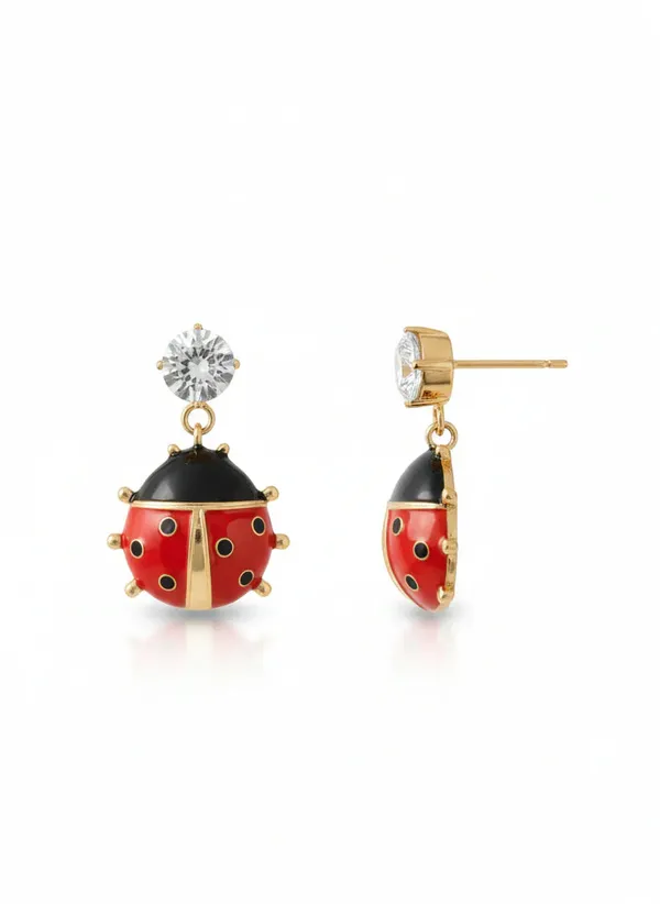 Ladybug_Drop_Earrings_Gold_Plated_Statement_Jewellery