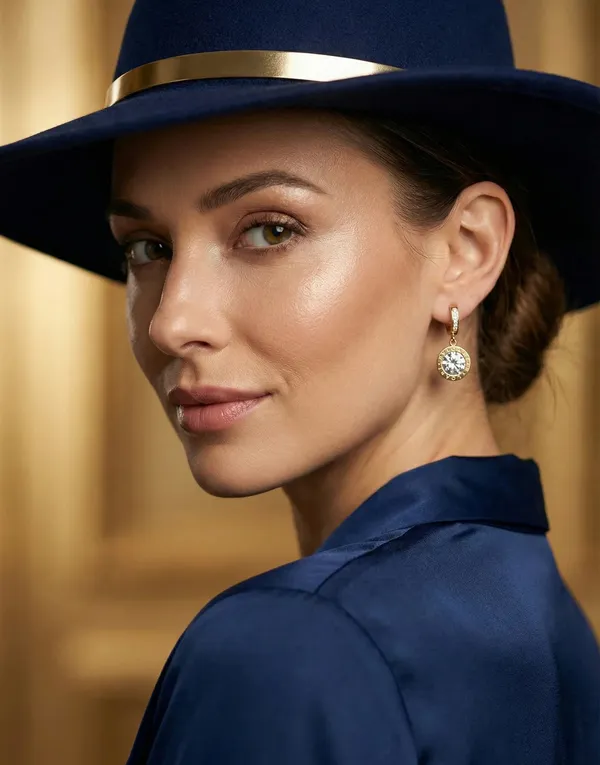 Prexela_Round_Crystal_Drop_Huggie_Earrings_18k_Gold_Tone_Finish