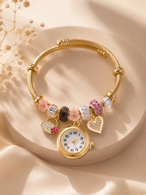 Bloom_Charm_Bracelet_Watch_Gold