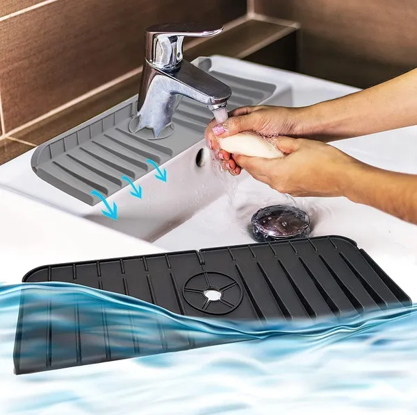 2PCS_Kitchen_Sink_Splash_Guard,_Silicone_Water_Catcher_Mat,_Draining_Pad_Behind_Faucet,_Rubber_Drying_Mat_for_Kitchen_&_Bathroom_Countertop_Splash_Protector_&_Storage,_Non-Slip_Soap_Holder