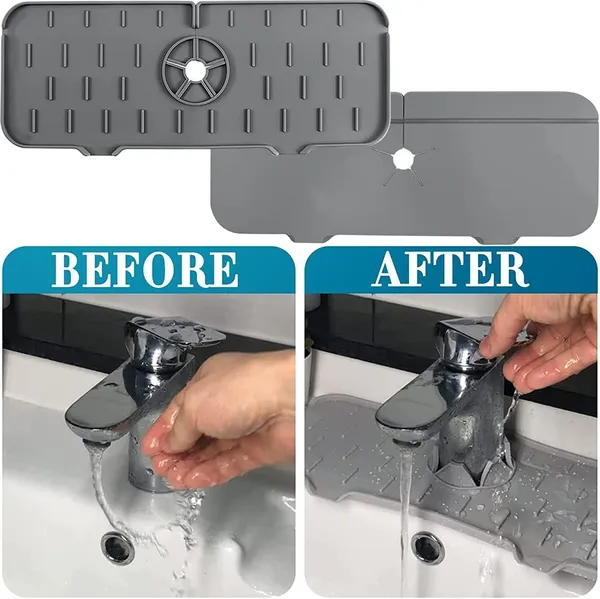 2PCS_Kitchen_Sink_Splash_Guard,_Silicone_Water_Catcher_Mat,_Draining_Pad_Behind_Faucet,_Rubber_Drying_Mat_for_Kitchen_&_Bathroom_Countertop_Splash_Protector_&_Storage,_Non-Slip_Soap_Holder