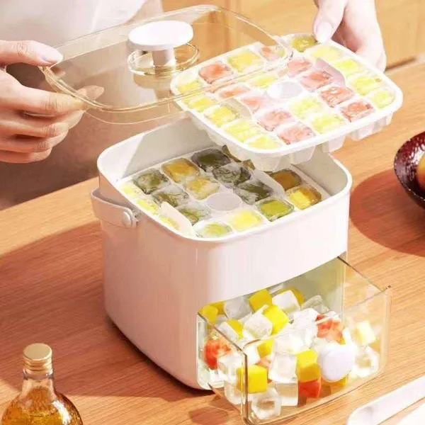 Plastic_Kitchen_Ice_Cube_Tray_With_Storage_Box