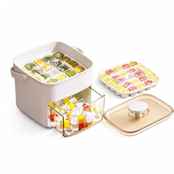 Plastic_Kitchen_Ice_Cube_Tray_With_Storage_Box