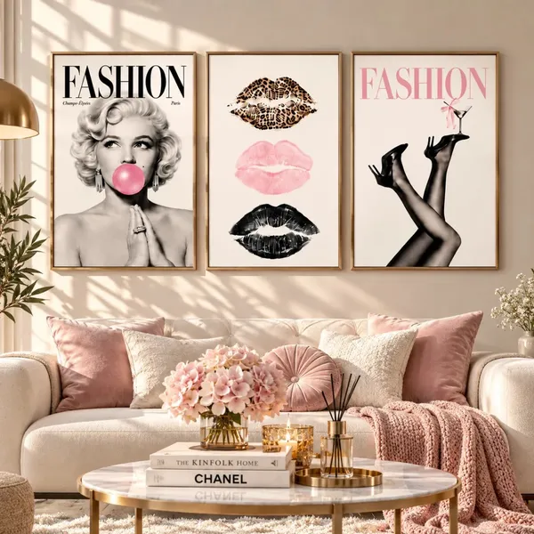 Fashion_Glamour_Lips_And_Beauty_Print_Framed_Wall_Art_Set_-_Set_Of_3