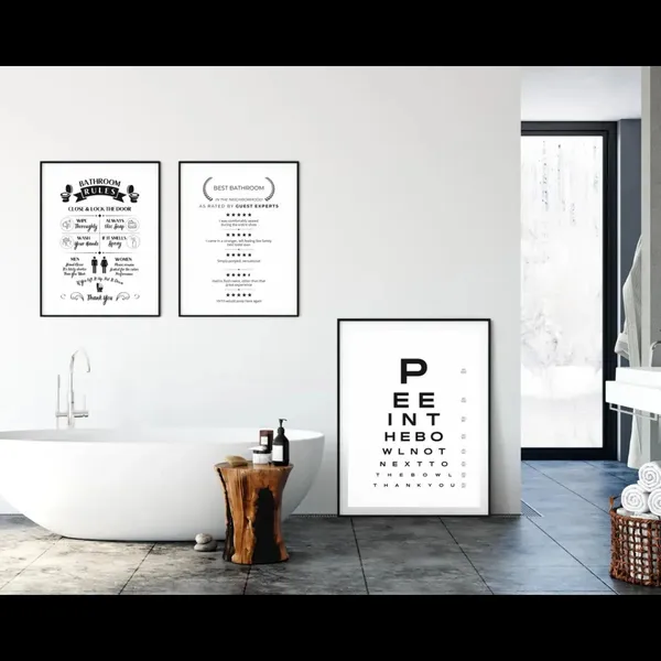 Wood-Frame_Modern_Typography_Set_Of_3_Bathroom_Wall_Art