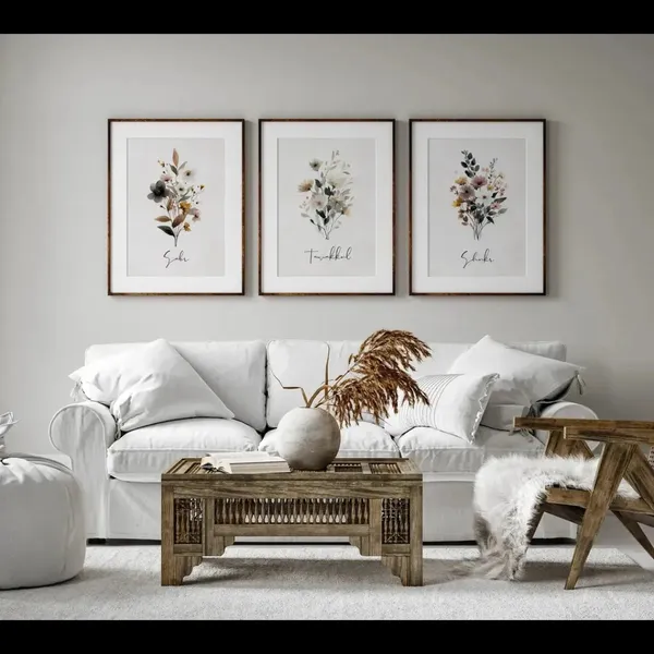 Wooden_Floral_Print_Framed_Wall_Art_-_Set_Of_3