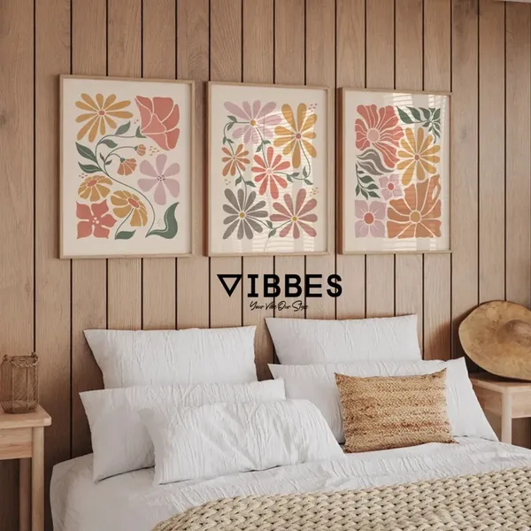 Wooden_Botanical_Floral_Print_Framed_Wall_Art_-_Set_Of_3