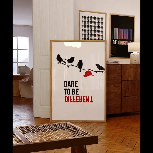 Framed_Modern_Bird_Typography_Wall_Art
