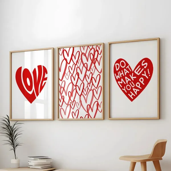 Wood_Contemporary_Heart_Pattern_Framed_Wall_Art_-_Set_Of_3