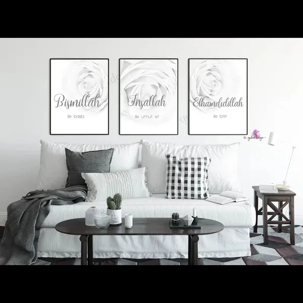 Framed_Islamic_Calligraphy_Floral_Wall_Art_Set_-_Set_Of_3