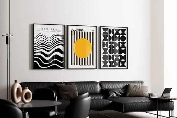 Bauhaus_Geometric_Set_Of_3_Framed_Wall_Art_Prints
