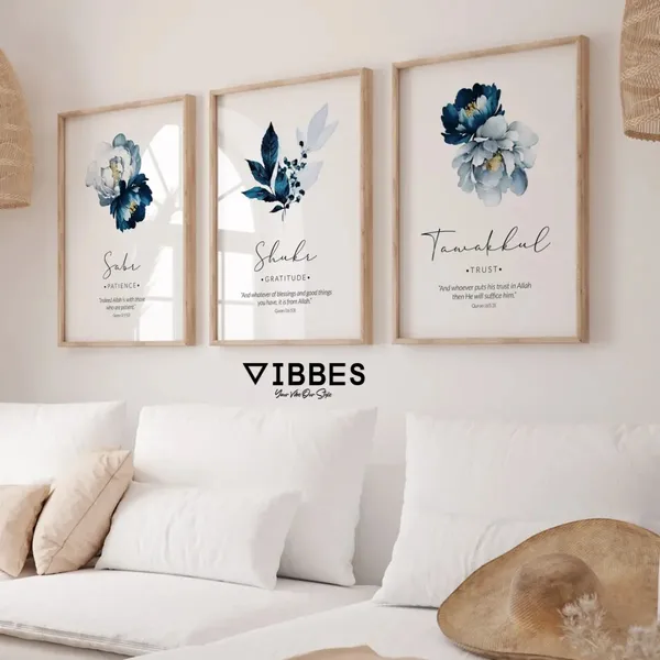 Wooden_Islamic_Floral_Print_Wall_Art_Frame_-_Set_Of_3