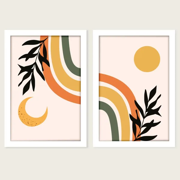 Framed_Contemporary_Abstract_Botanical_Wall_Art_Set_-_Set_Of_2