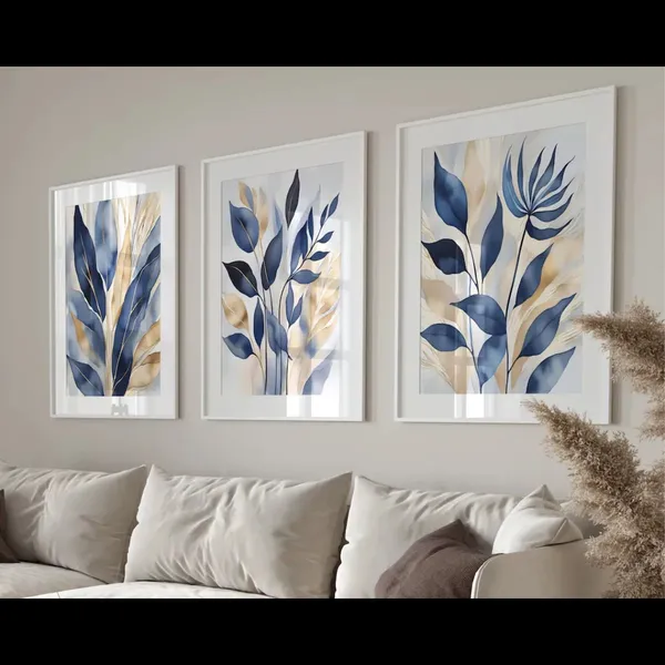 Framed_Modern_Botanical_Leaf_Print_Wall_Art_-_Set_Of_3