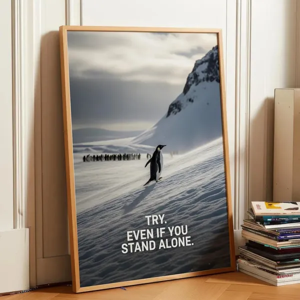 Wooden_Motivational_Penguin_Quote_Framed_Wall_Art