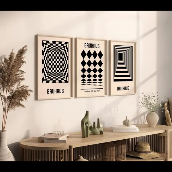 Bauhaus_Geometric_Set_Of_3_Framed_Wall_Art_Prints