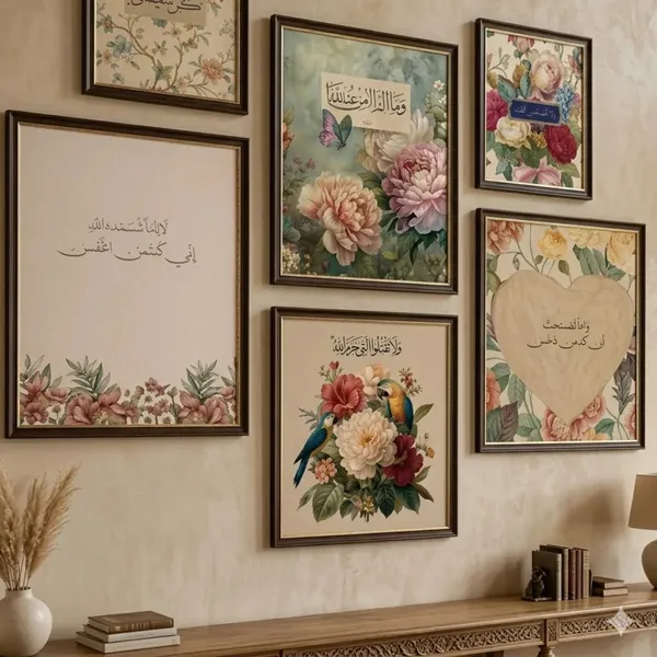 Framed_Arabic_Calligraphy_Floral_Gallery_Wall_Art_Set_-_Set_Of_6